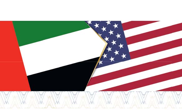 USA and UAE flag